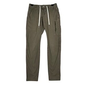 VUORI Mens Jogger Pants Olive Green Elastic Waist Drawstring Zip Pocket Small‎